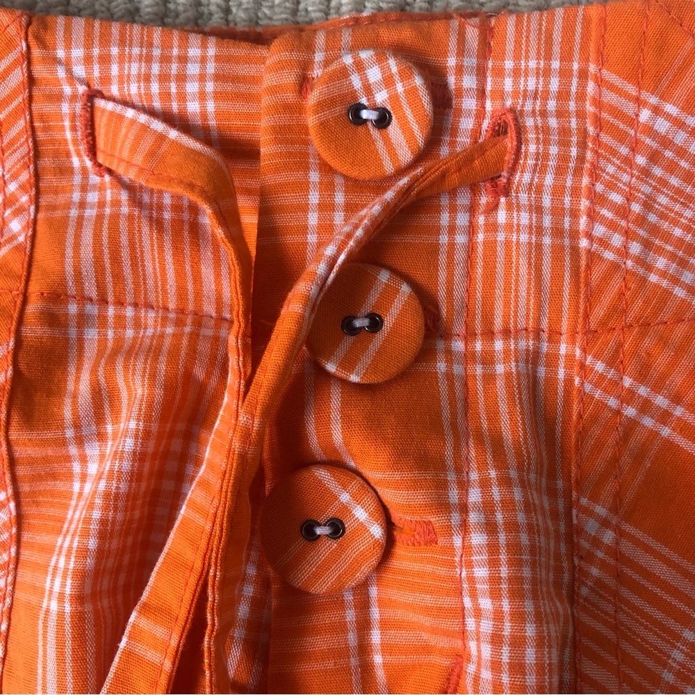 💥3/$10 Powder Room Orange Plaid Shorts Size 3 - Picture 5 of 6